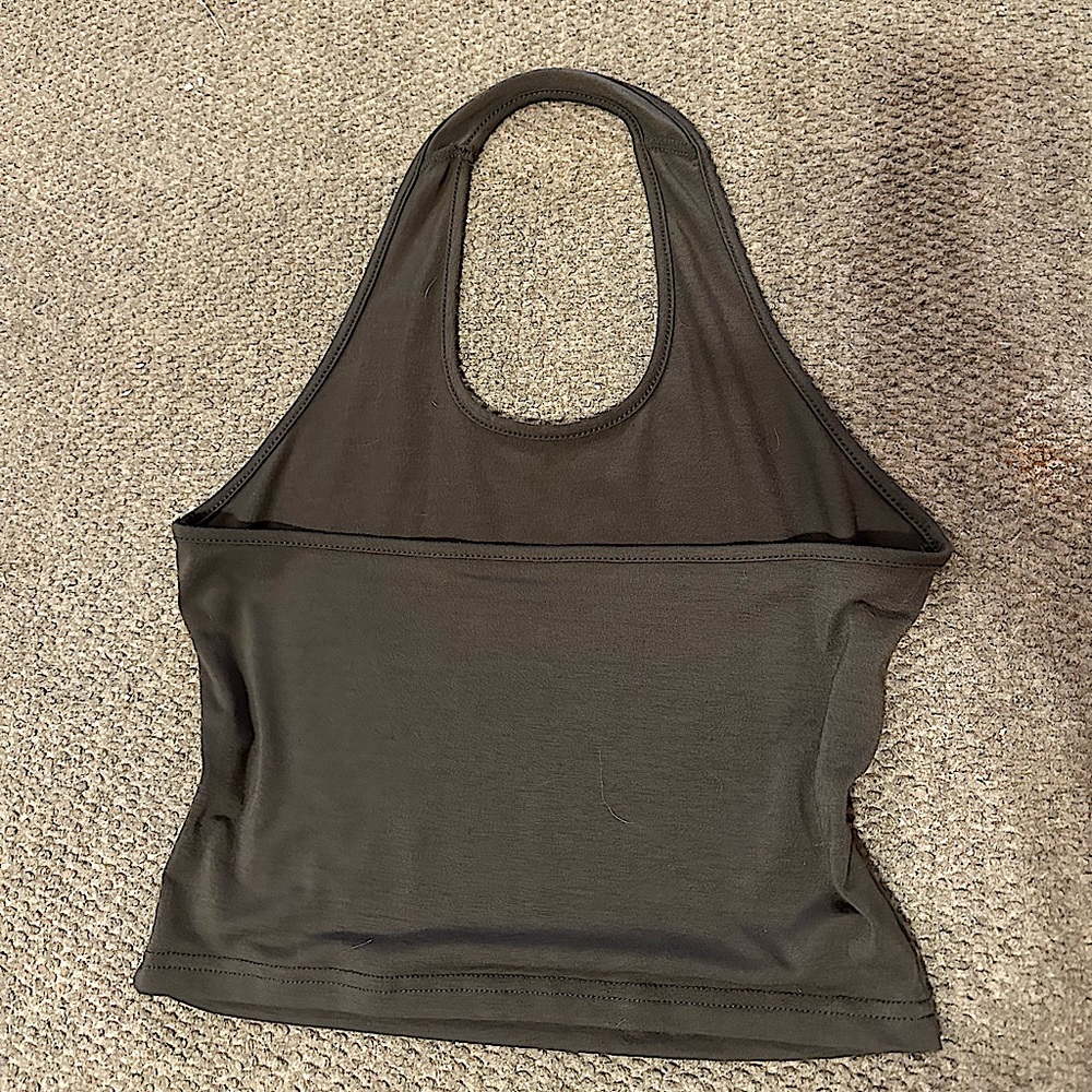 Army green,halter top, crop top